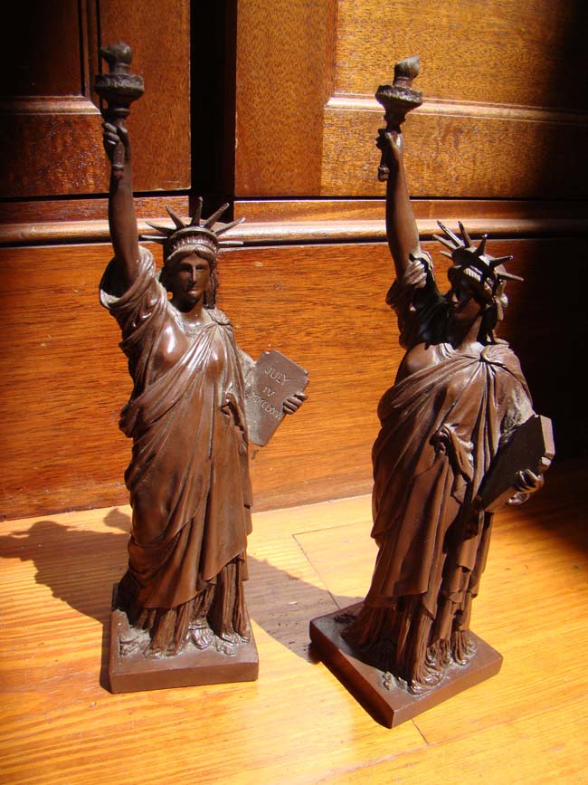 A RARE pair of Statue of Liberty bookends from the 1940's
